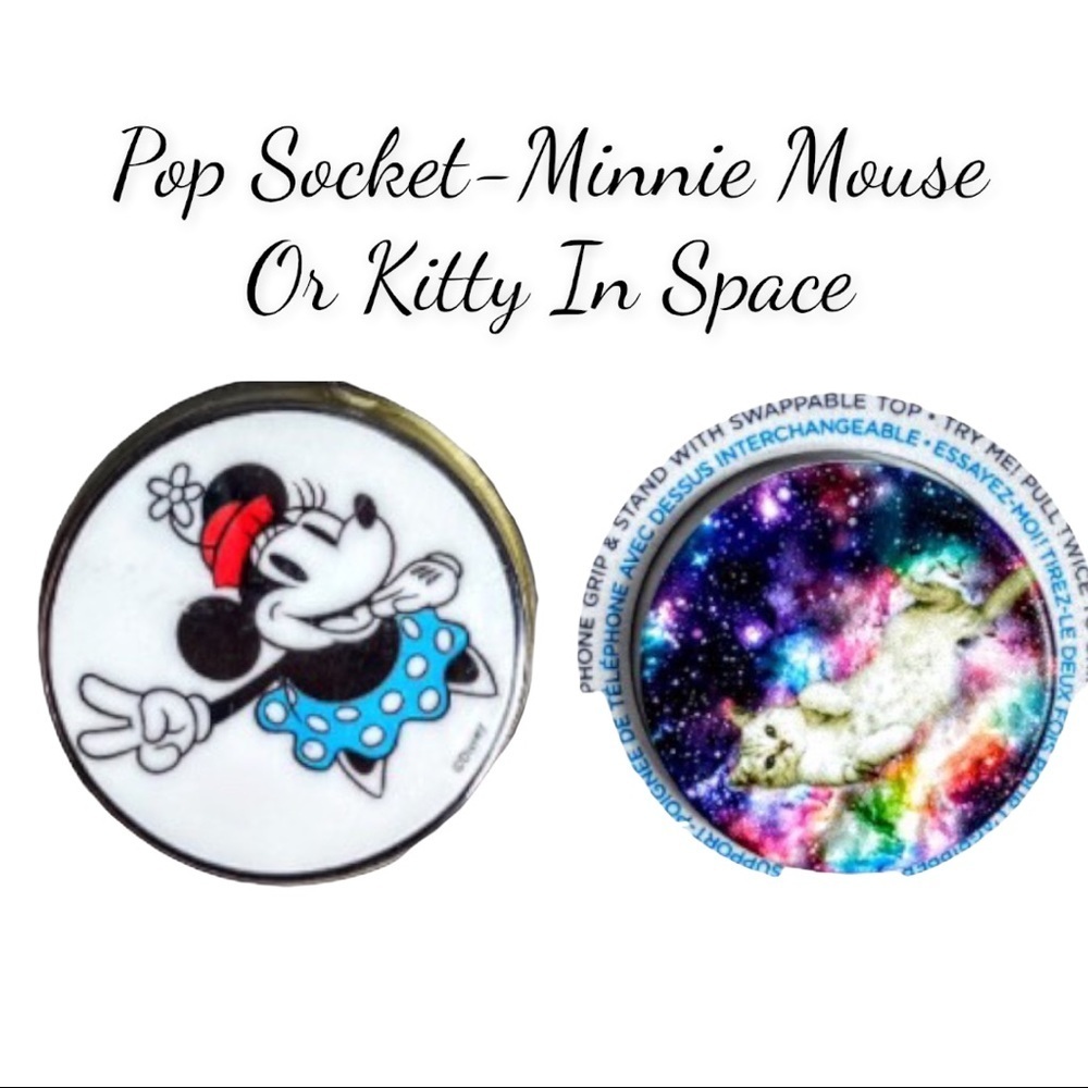 NWT Minnie Mouse Or Cat In Space Pop Sockets